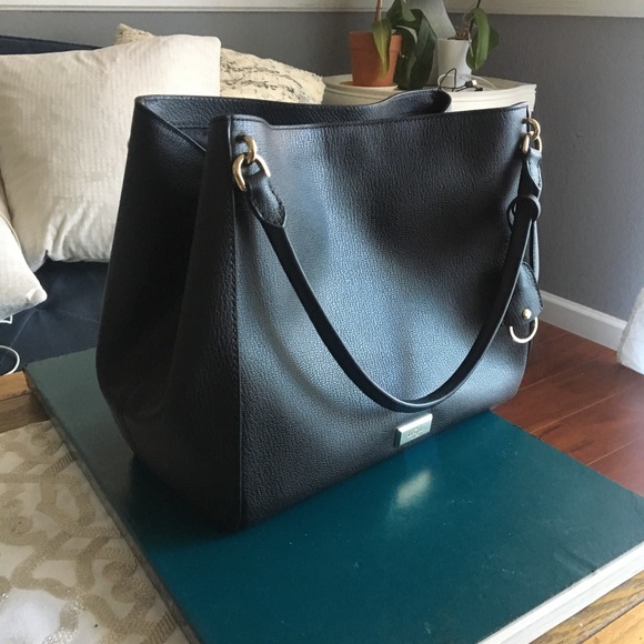 Sold Kate Spade Black Leather Shoulder Handbag - Picture 2 of 8